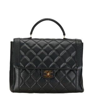 CHANEL Matelasse Diana 31 Handbag Black Caviar Skin